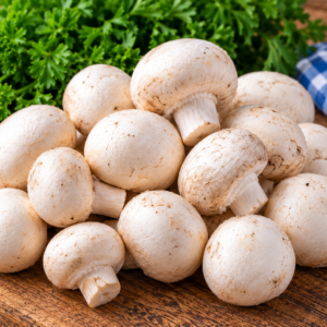 Fresh Premium Cup Mushrooms firm white mushrooms ready for cooking