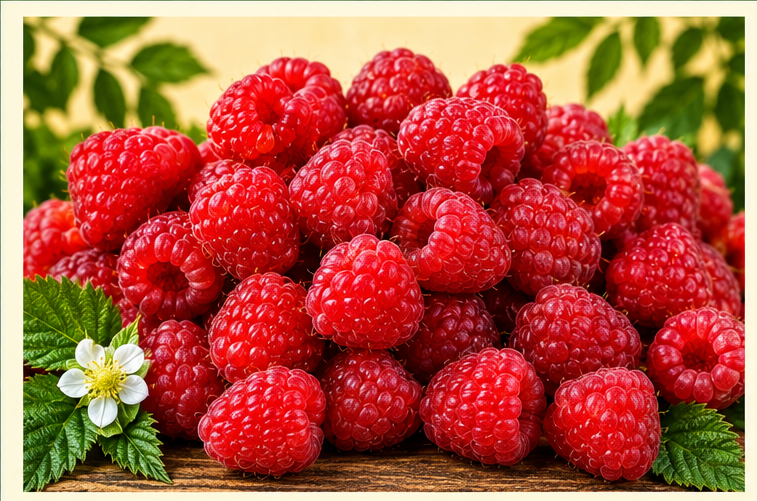 Fresh raspberries sweet juicy and naturally tangy