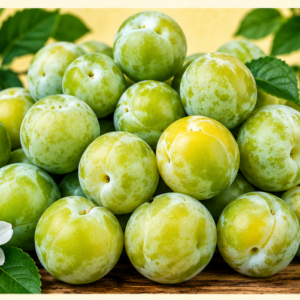 Fresh greengages sweet juicy and honeyed