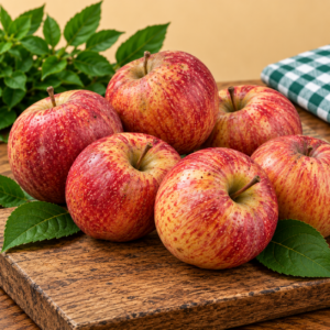 Fresh Royal Gala Apples with naturally red and golden striped skin