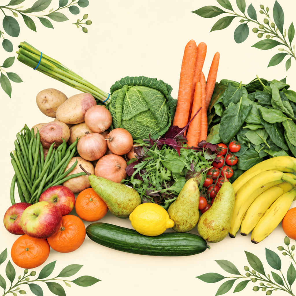 £19.99 Family Fruit and Veg Box with fresh seasonal fruit and vegetables