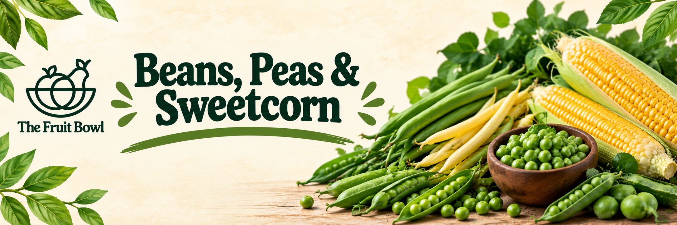 Fresh beans, peas and sweetcorn from The Fruit Bowl in Brighton