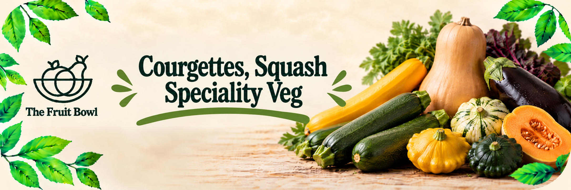 Fresh courgettes, squash and speciality vegetables from The Fruit Bowl in Brighton