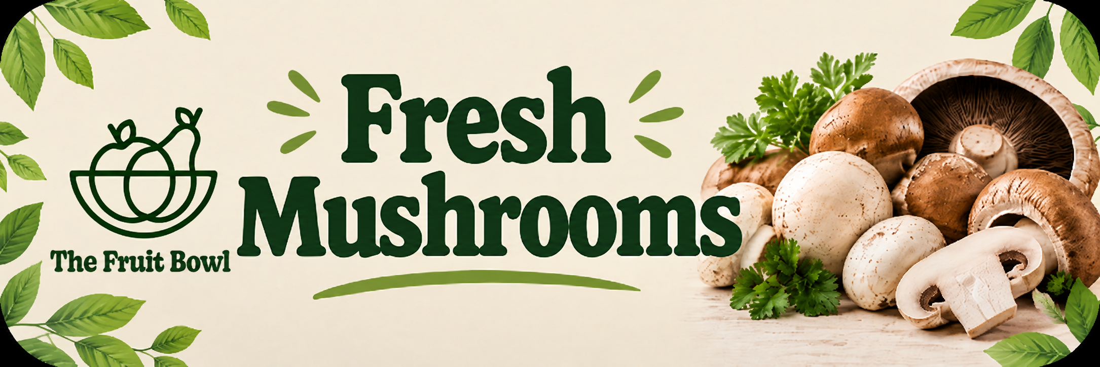 Fresh mushrooms from The Fruit Bowl in Brighton