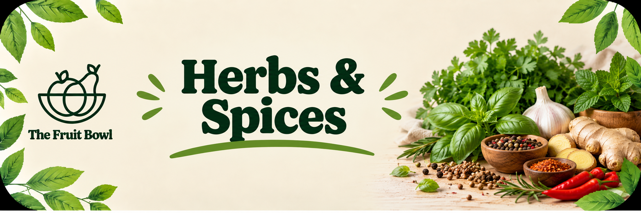 Fresh herbs and spices from The Fruit Bowl in Brighton