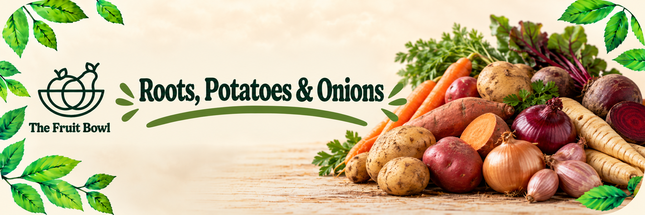 Root vegetables, potatoes and onions from The Fruit Bowl in Brighton